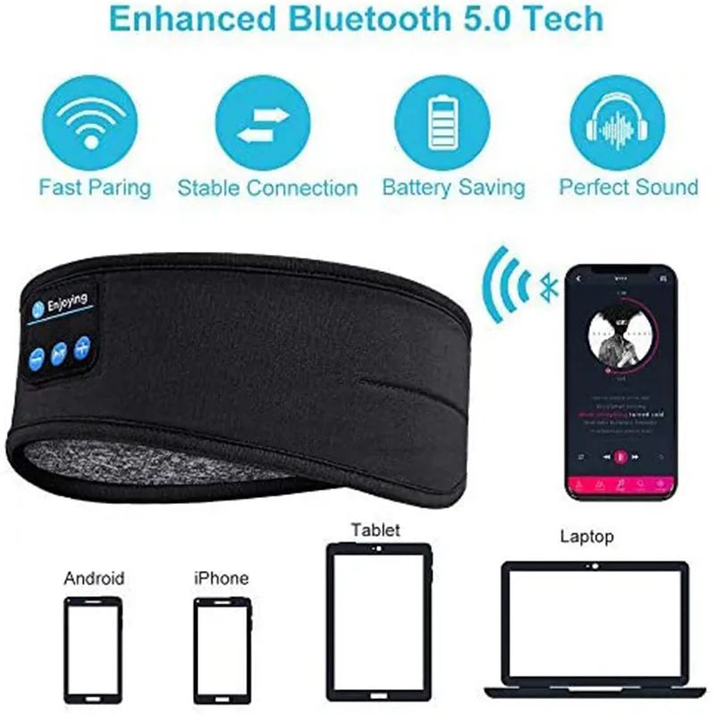 Original Wireless Bluetooth Headset Sport Sleep Headband 5.0