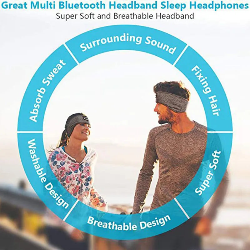 Original Wireless Bluetooth Headset Sport Sleep Headband 5.0