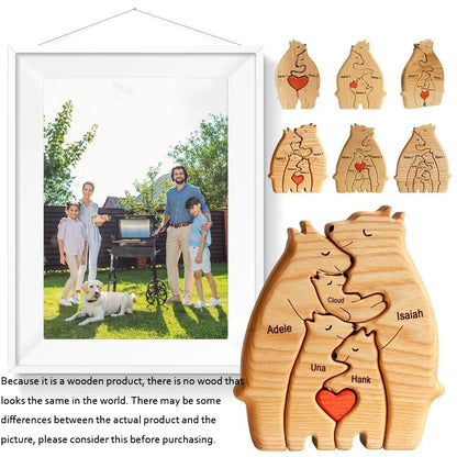 Personalized Bear Family Shaped  Art Puzzle