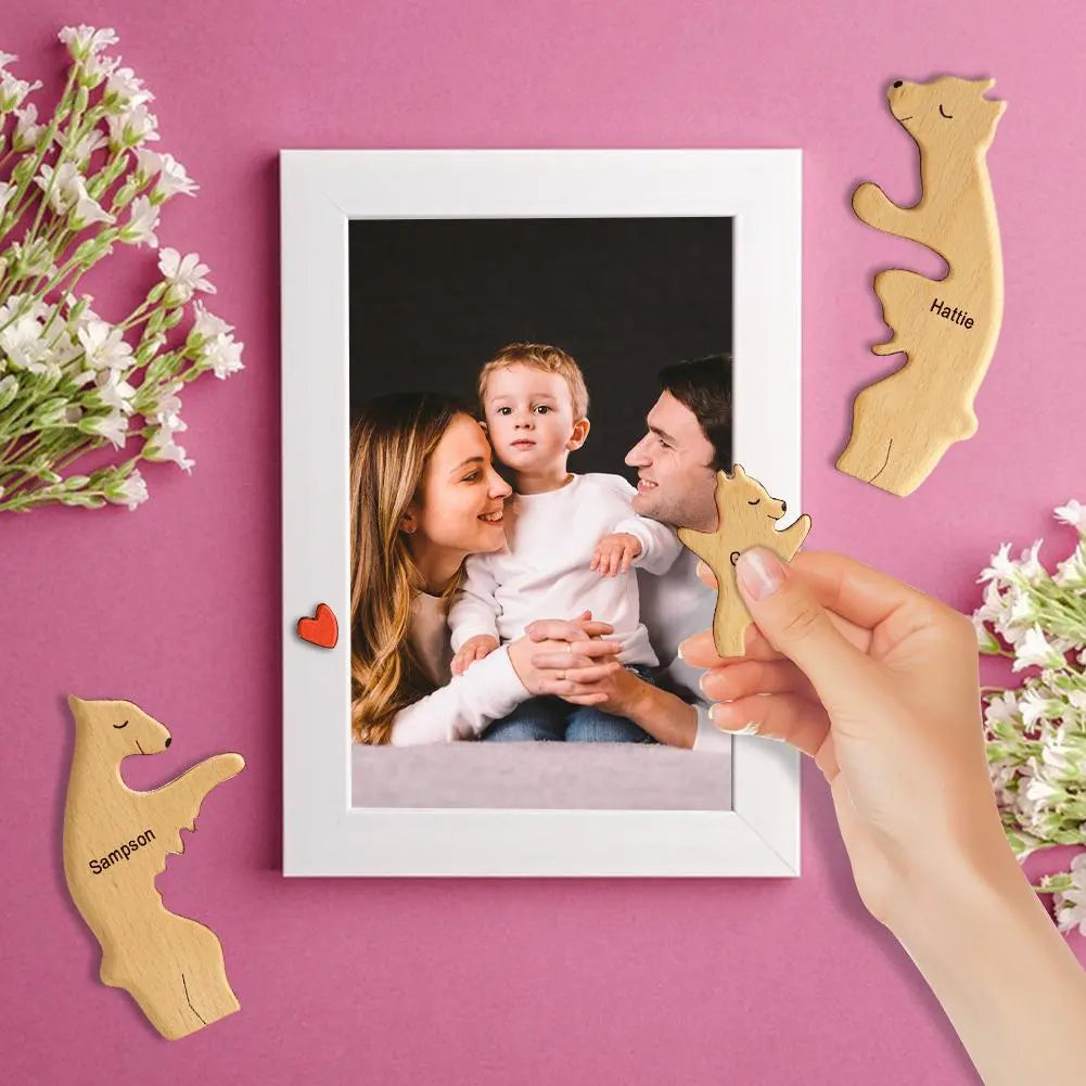 Personalized Bear Family Shaped  Art Puzzle