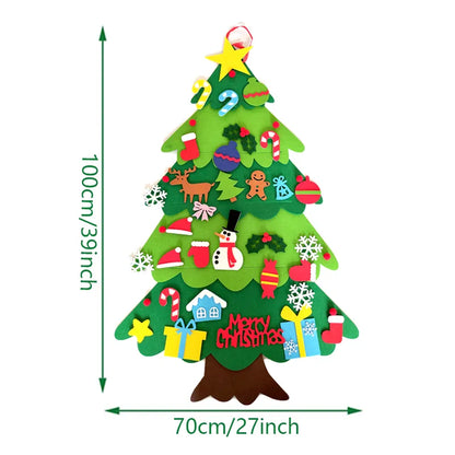 Montessori-inspired 3D Felt Christmas Tree Decoration| String Lights Optional