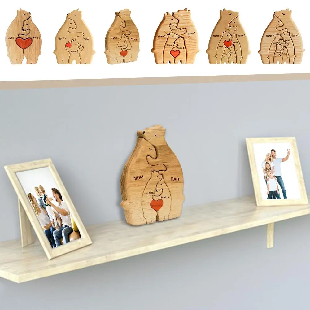 Personalized Bear Family Shaped  Art Puzzle