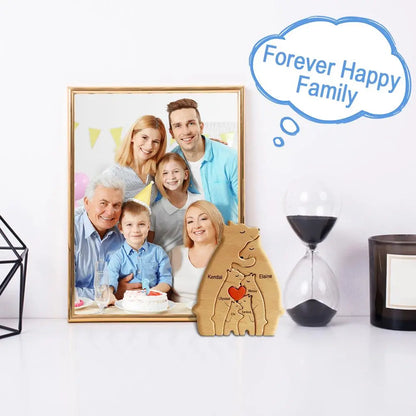 Personalized Bear Family Shaped  Art Puzzle