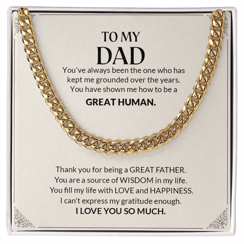 To My Dad | I Love You So Much - Cuban Link Chain