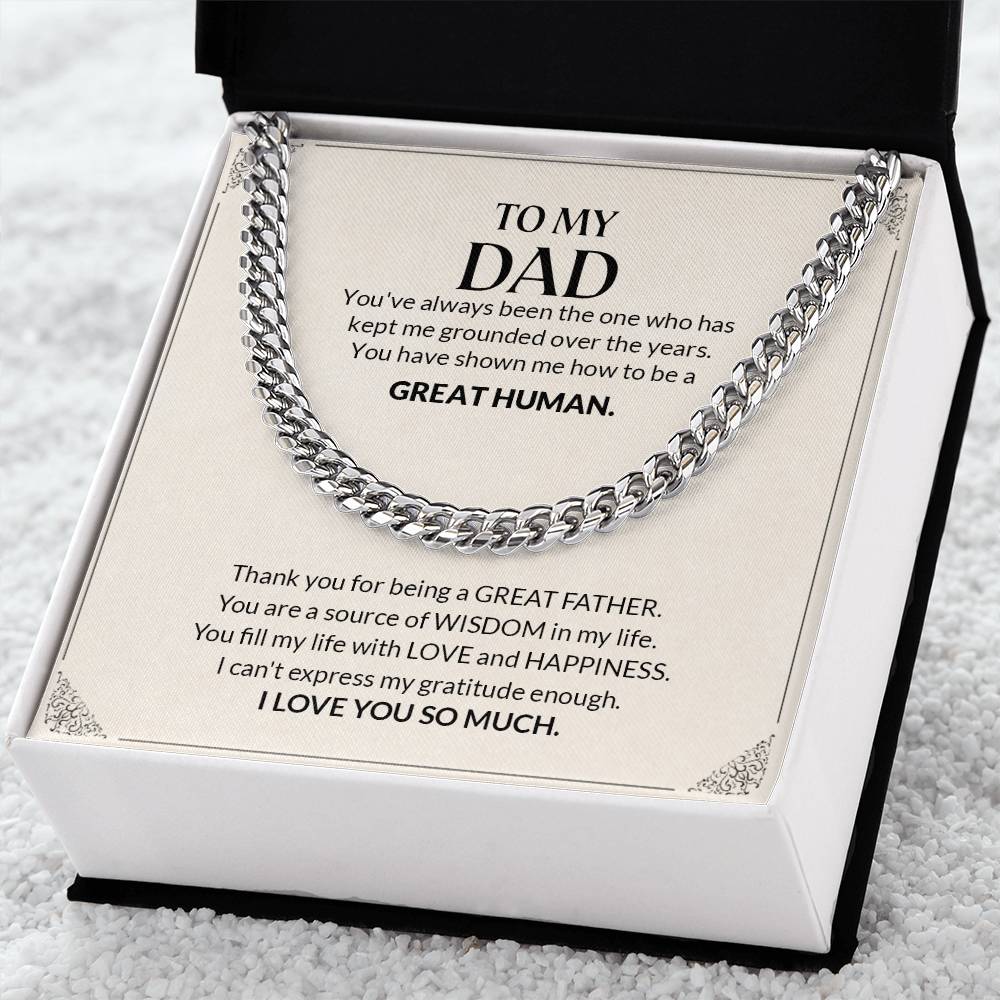 To My Dad | I Love You So Much - Cuban Link Chain