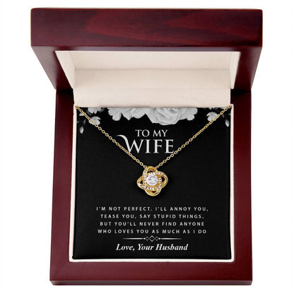 To My Wife | I Love You - Love Knot Necklace