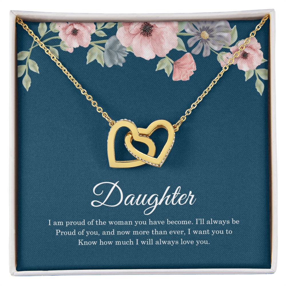 To My Daughter |  Interlocking Hearts necklace