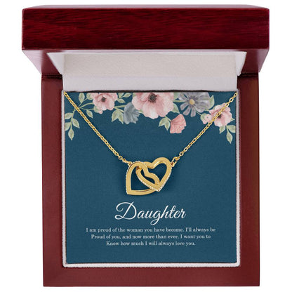 To My Daughter |  Interlocking Hearts necklace