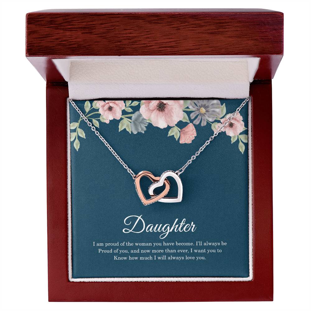 To My Daughter |  Interlocking Hearts necklace