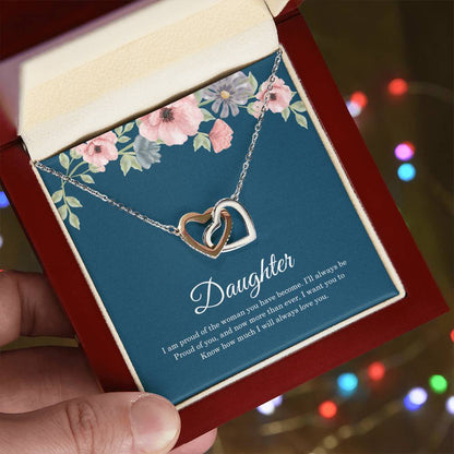 To My Daughter |  Interlocking Hearts necklace