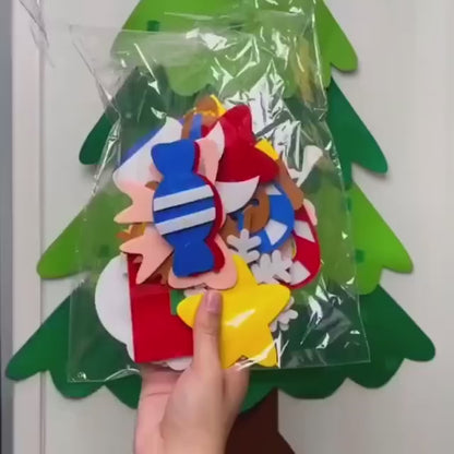 Montessori-inspired 3D Felt Christmas Tree Decoration| String Lights Optional